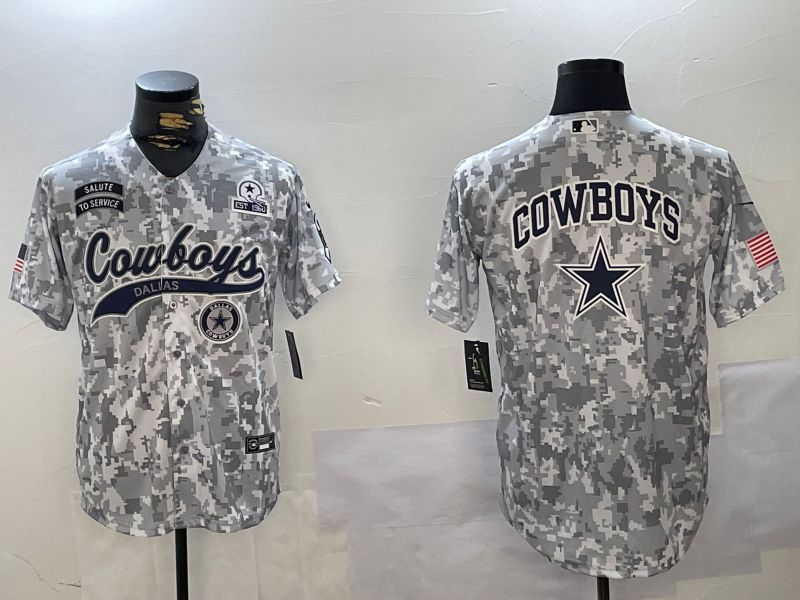 Men Dallas Cowboys Blank Nike Arctic Camo 2024 Salute to Service Limited NFL Jersey style 8